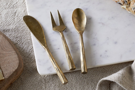 Nkuku Roda Serving Set Antique Brass (Set Of 3)