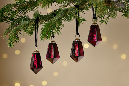 Nkuku Ratnam Baubles Ruby Large (Set Of 4)