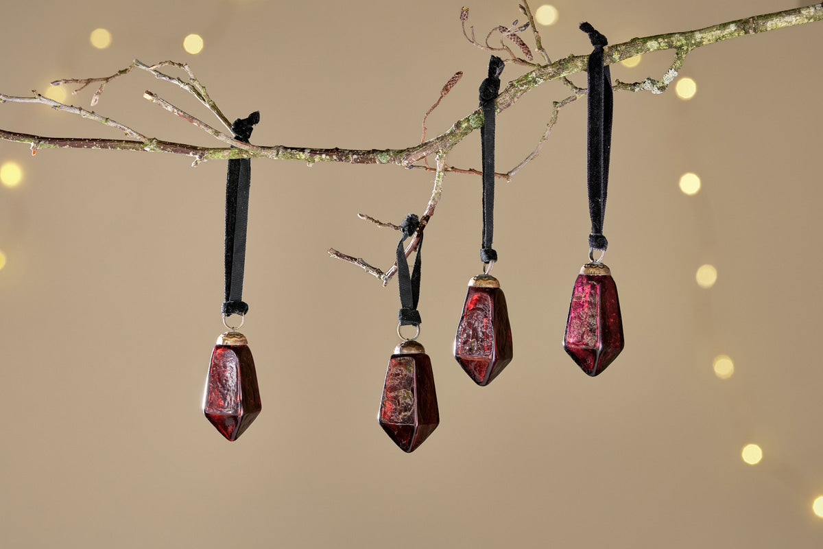 Nkuku Ratnam Baubles Ruby Small (Set Of 4)