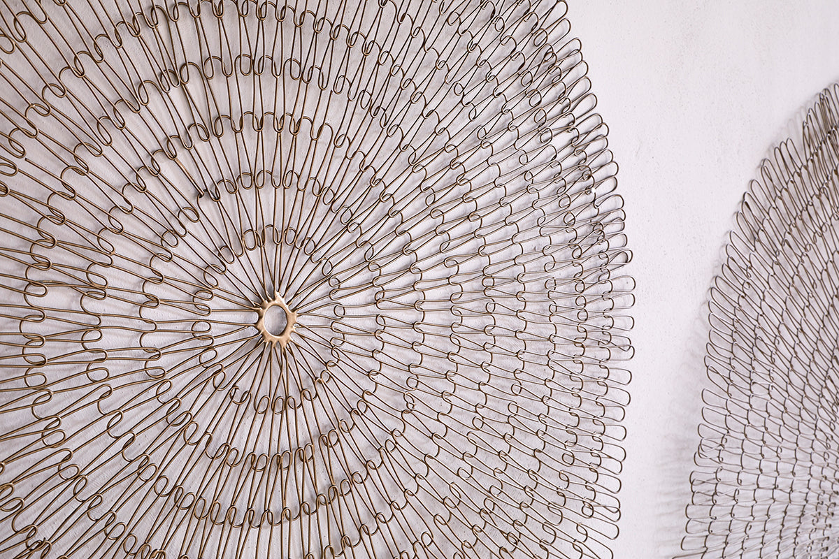 Nkuku Rayan Wire Wall Art Antique Brass
