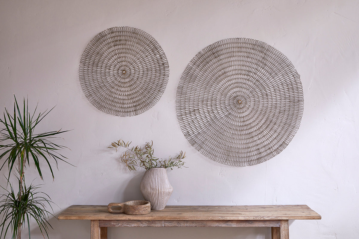 Nkuku Rayan Wire Wall Art Antique Brass