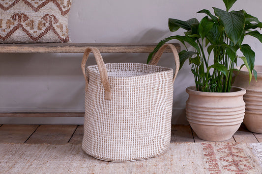 Nkuku Rohia Basket Natural & Cream
