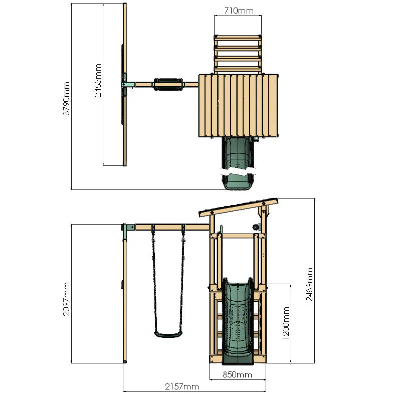 Climbing Frame With Single Swing - Willow Way I