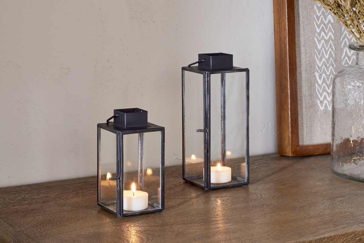 Nkuku Sia Mini Table Lantern Black