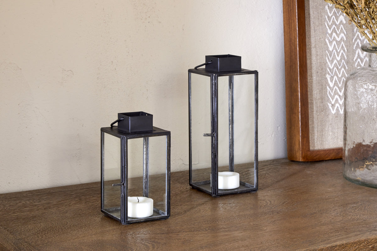 Nkuku Sia Mini Table Lantern Black