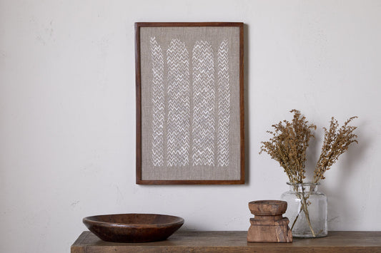 Nkuku Samaya Hand Stitched Wall Art Natural