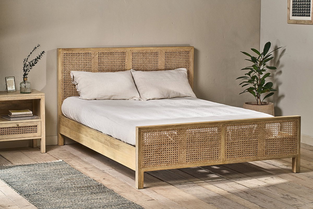 Nkuku Saharsa Cane & Mango Wood Bed
