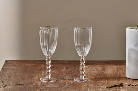 Nkuku Santosa Champagne Flute Clear (Set Of 2)