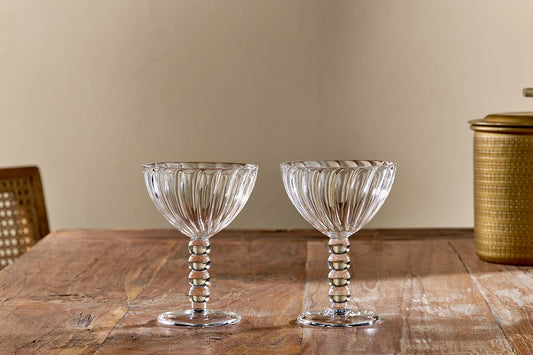 Nkuku Santosa Champagne Glass Clear (Set Of 2)