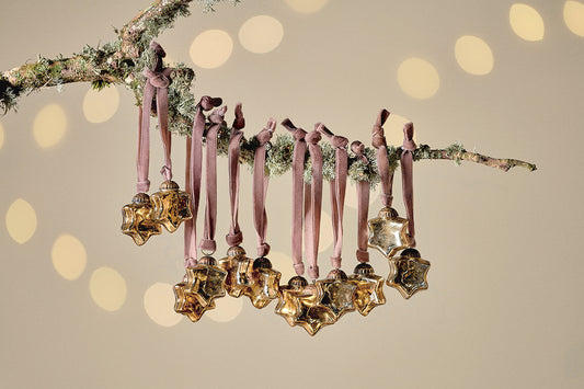 Nkuku Sardi Star Baubles Gold (Set Of 12)