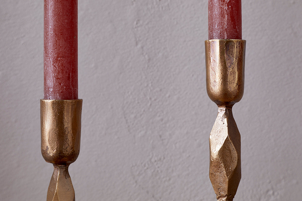 Nkuku Shani Candlestick Antique Brass