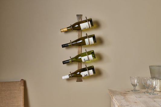 Nkuku Shray Iron Wine Rack Antique Brass