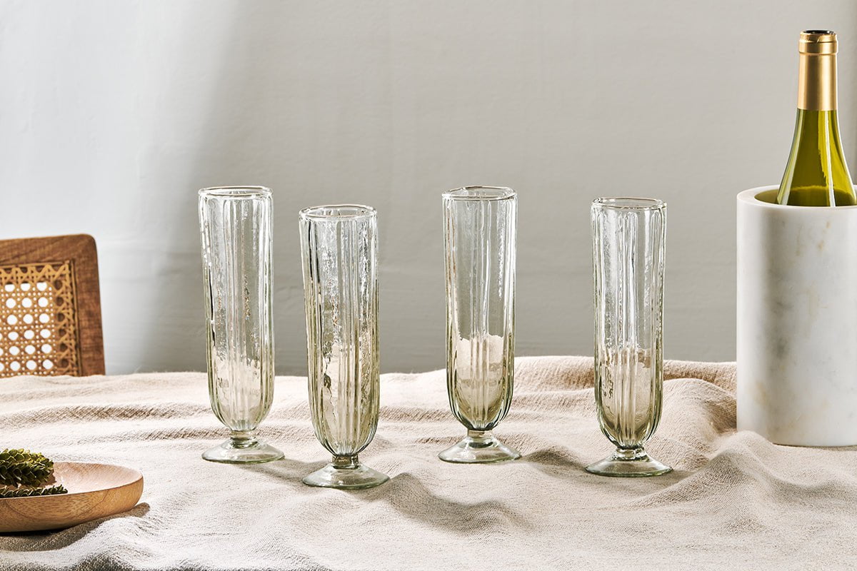 Nkuku Sigiri Champagne Glass Clear (Set Of 4)