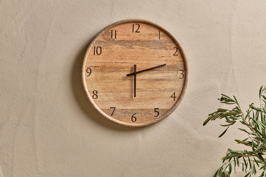 Nkuku Som Mango Wood Clock Natural