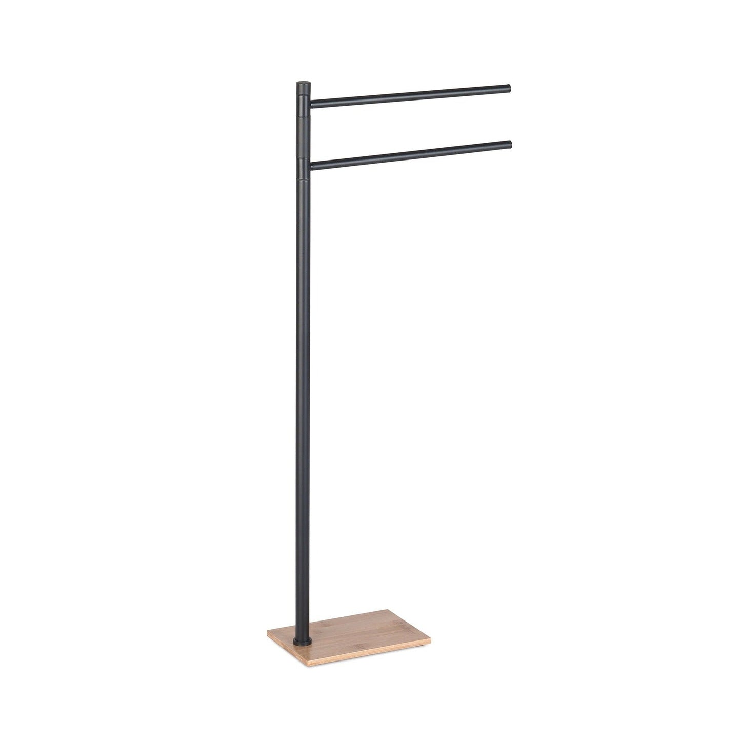 Origins Living Gedy Trilly Towel Stand With 2 Swivel Arms Matt Black & Bamboo