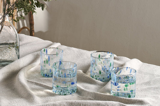 Nkuku Taja Tumbler Sea Blue (Set Of 4)