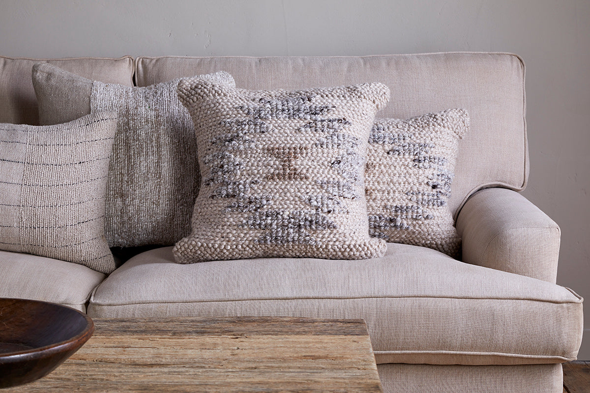Nkuku Tendai Cotton & Wool Cushion Cover Natural