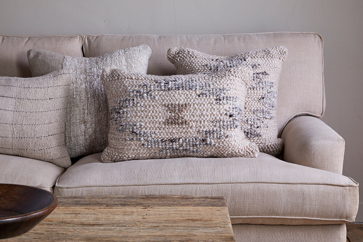 Nkuku Tendai Cotton & Wool Cushion Cover Natural