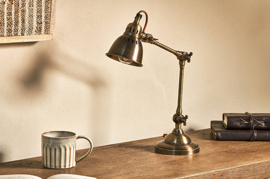 Nkuku Tubu Antique Brass Desk Lamp