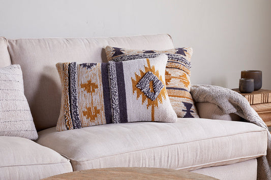Nkuku Tussi Sia Cushion Cover Mustard & Grey