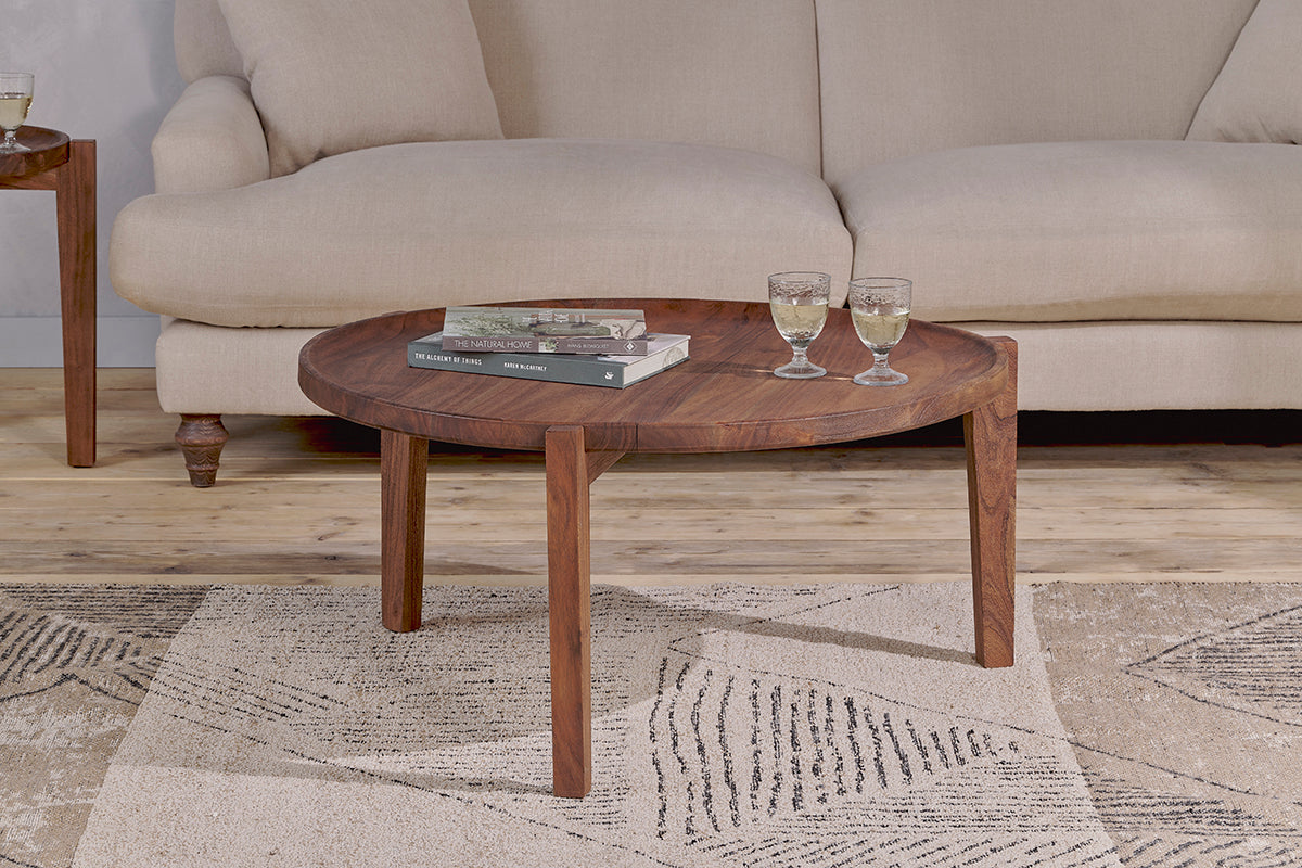 Nkuku Umar Mango Wood Coffee Table Dark Brown