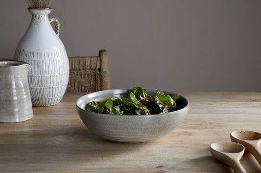 Nkuku Valinha Earthenware Serving Bowl Grey