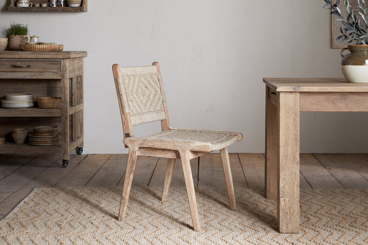 Nkuku Vinay Woven Armless Dining Chair Natural