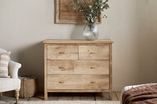 Nkuku Vivan Grooved Chest Of Drawers Natural