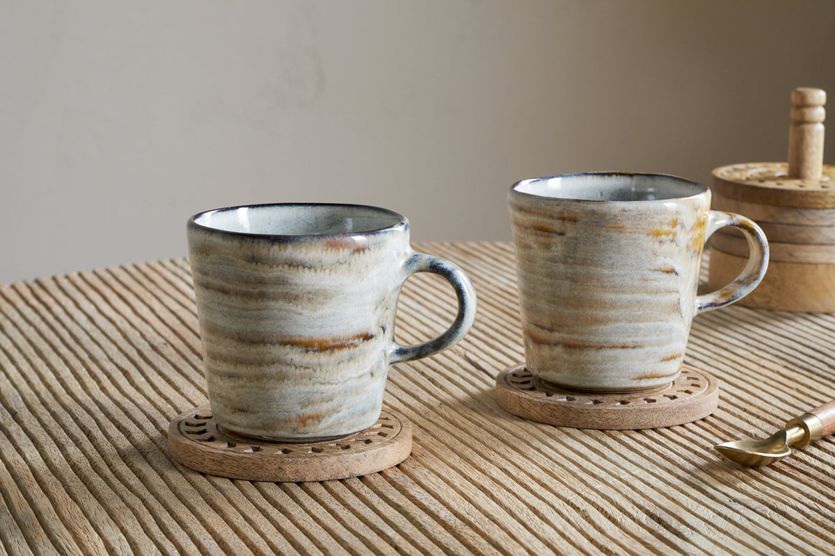 Nkuku Vizo Mugs Grey (Set Of 2)