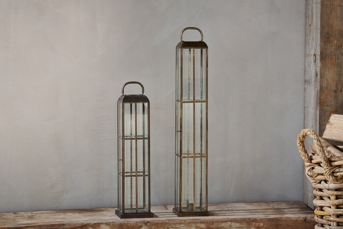Nkuku Vemula Lantern Antique Brass