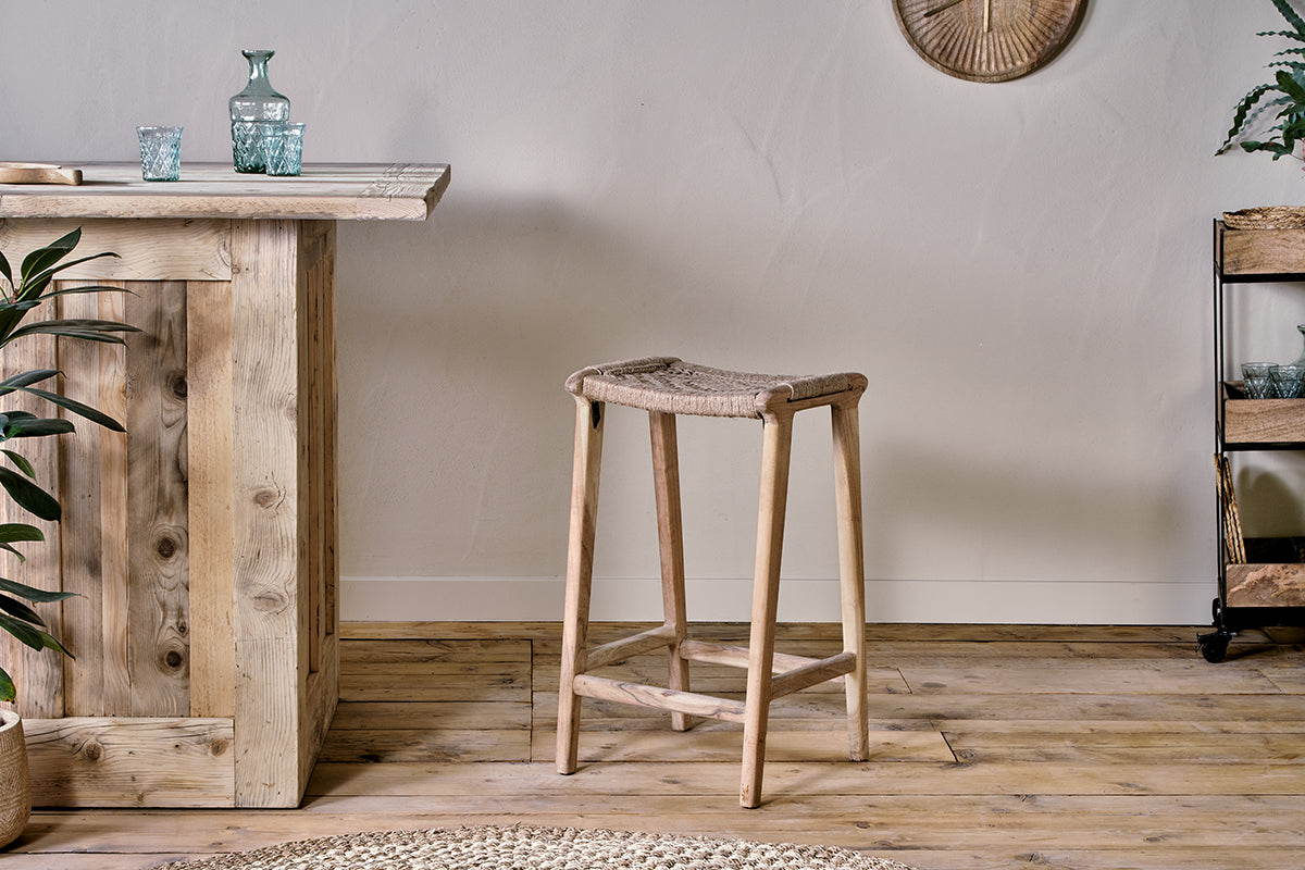 Nkuku Vinay Woven Counter Stool Natural