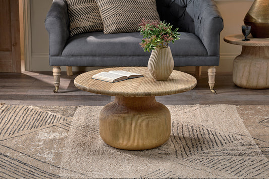 Nkuku Vivan Grooved Wood Coffee Table