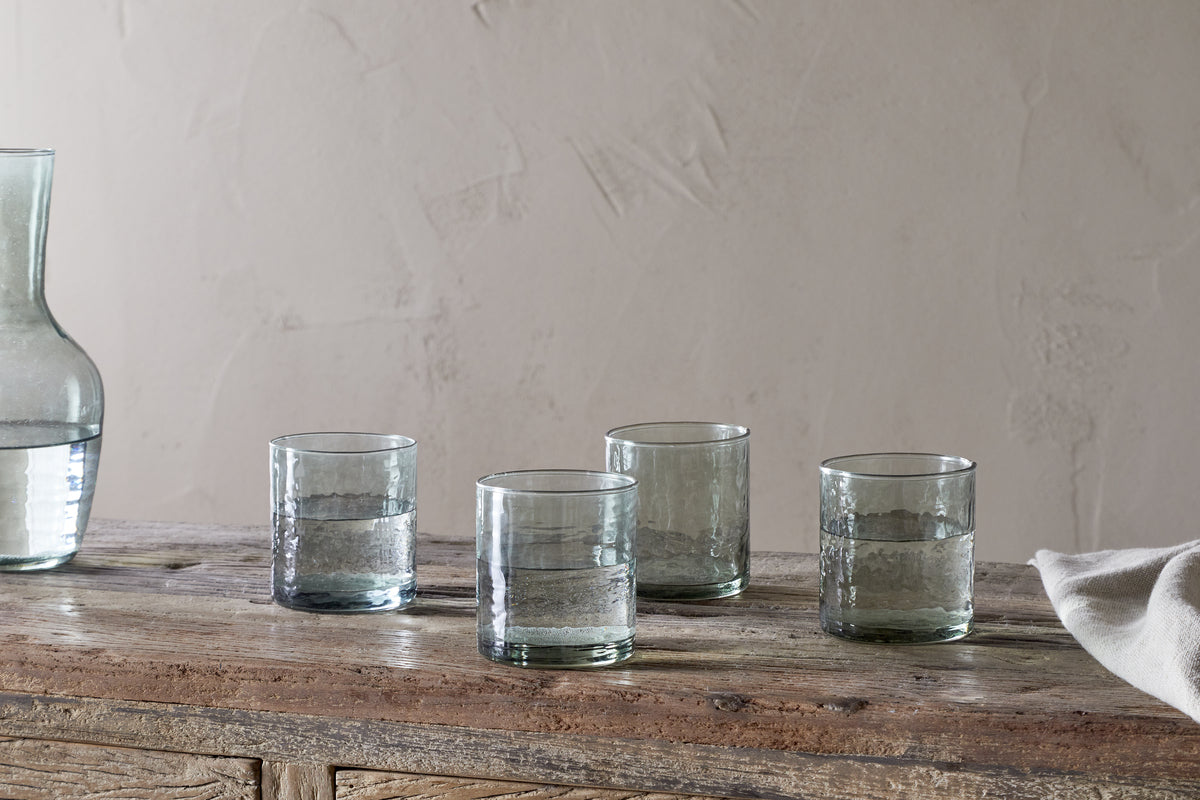 Nkuku Yala Hammered Tumbler Sage Green (Set Of 4)