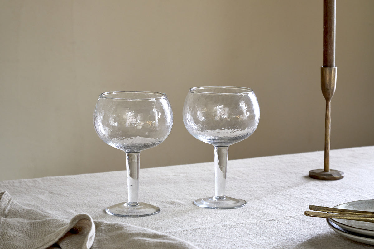 Nkuku Yala Hammered Gin Glass Clear (Set Of 2)