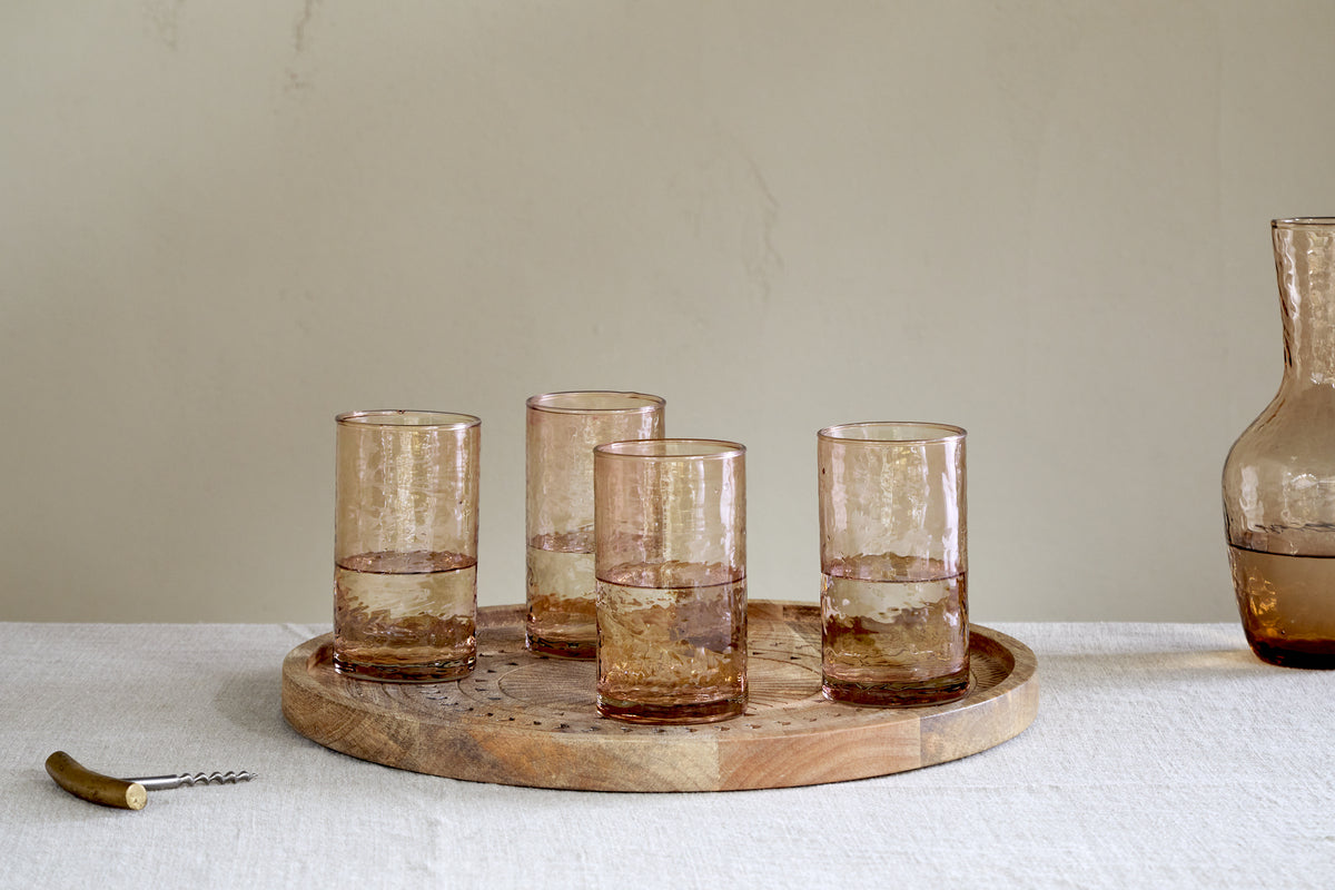 Nkuku Yala Hammered Highball Dusty Terracotta (Set Of 4)