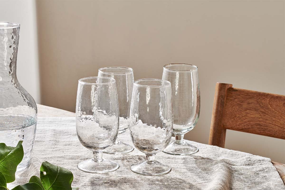 Nkuku Yala Hammered Glass Clear (Set Of 4)