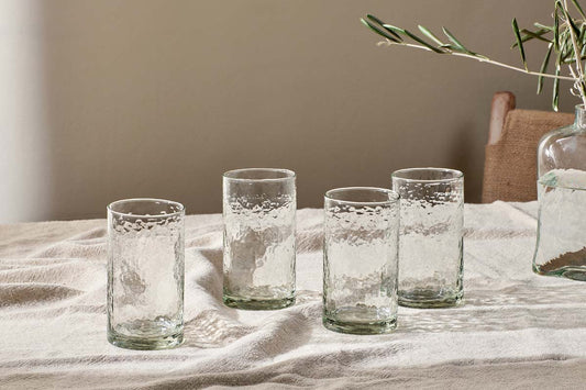 Nkuku Yala Hammered Highball Clear (Set Of 4)