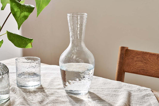 Nkuku Yala Hammered Jug Clear Glass