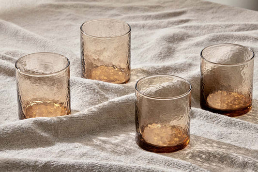 Nkuku Yala Hammered Tumbler Dusty Terracotta (Set Of 4)