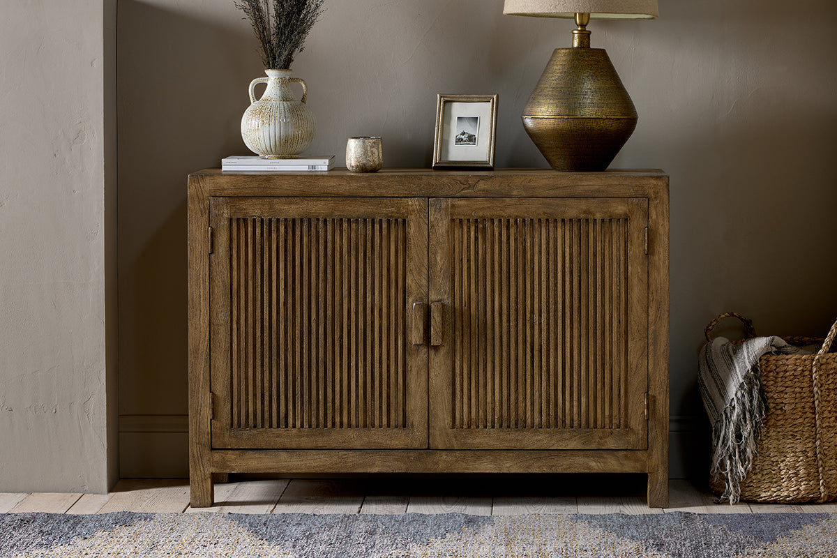 Nkuku Yasha Reeded Mango Wood Sideboard