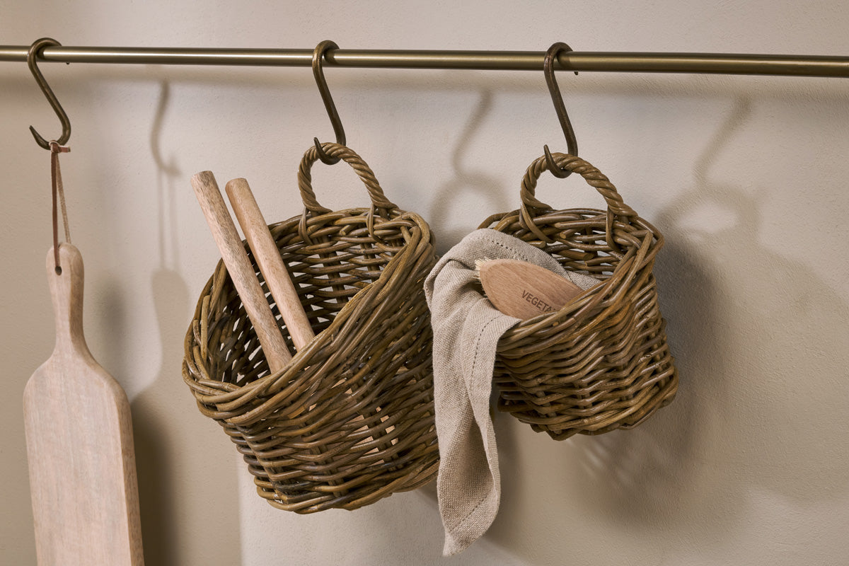 Nkuku Zawar Rattan Hanging Baskets Natural (Set Of 2)