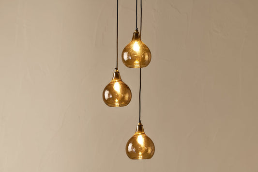 Nkuku Ziva Recycled Glass Cluster Pendant Light Smoke Brown