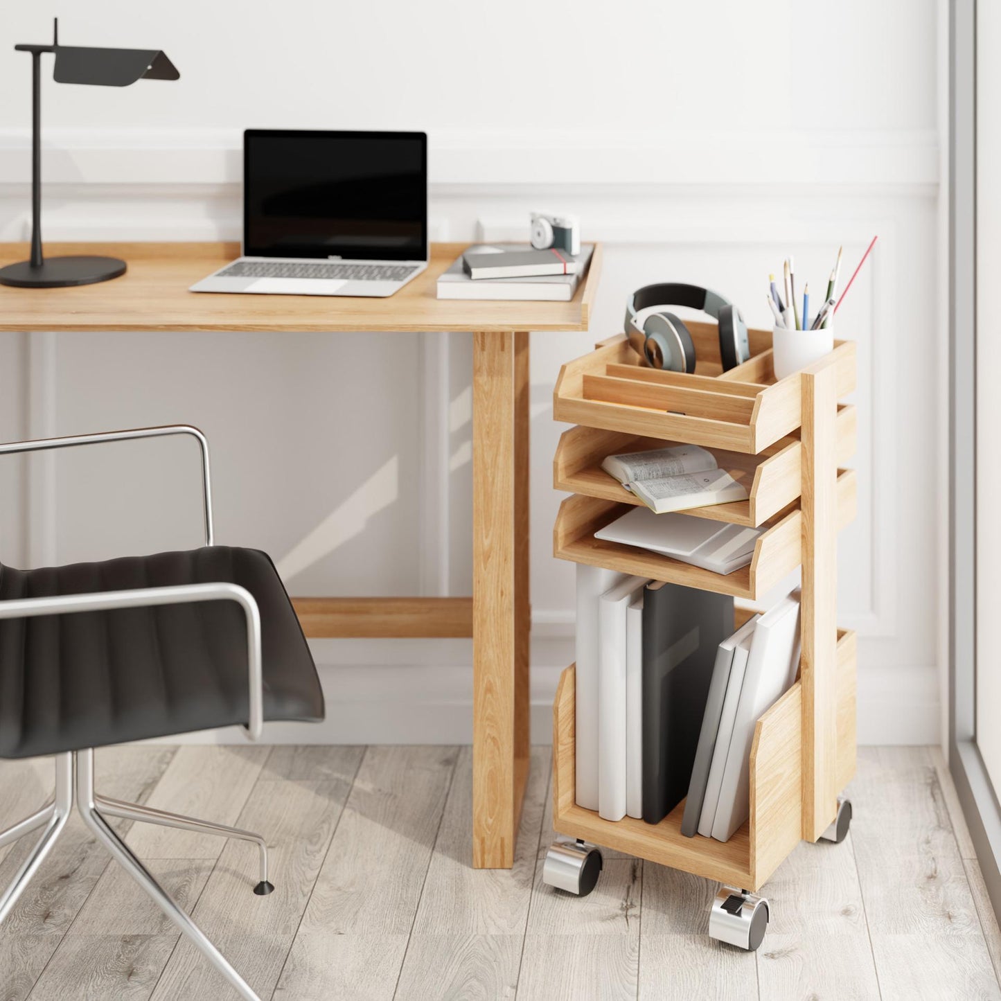 Wireworks Desk Writing Table Slim – Oak