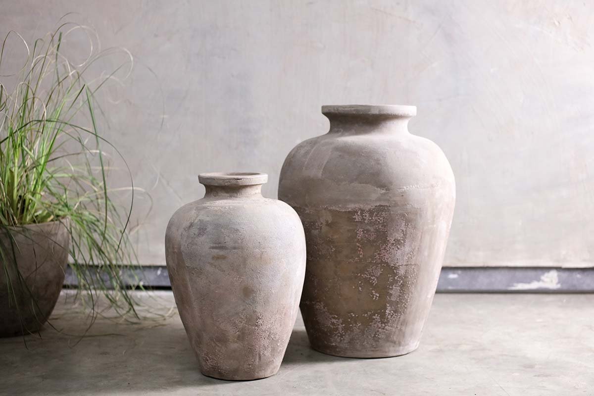 Nkuku Affiti Clay Tapered Pot Large