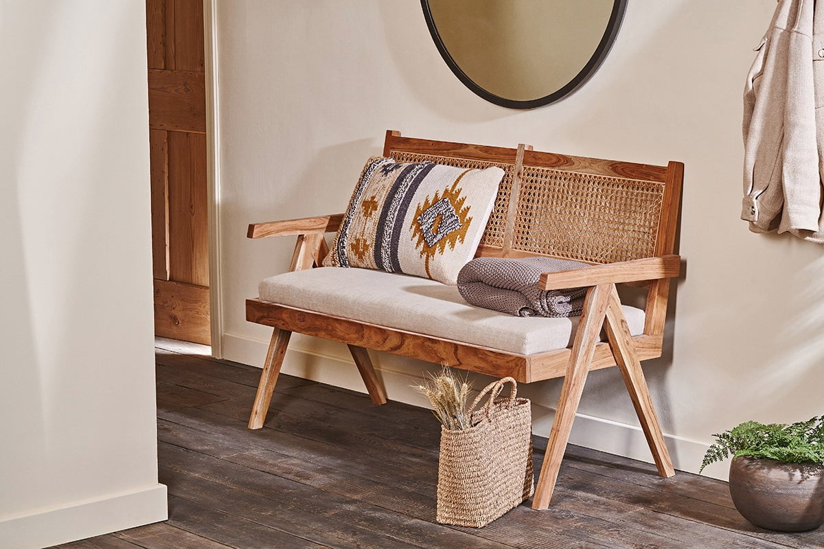 Nkuku Nalrina Acacia And Cane Sofa