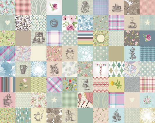 Origin Murals Alice In Wonderland Patchwork Multi 300cm X 240cm