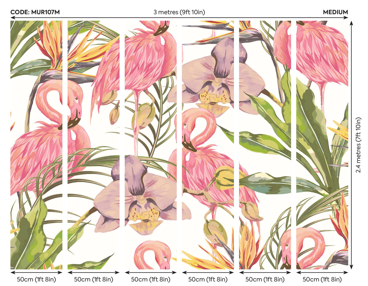 Origin Murals Paradise Flamingo Watermelon 300cm X 240cm