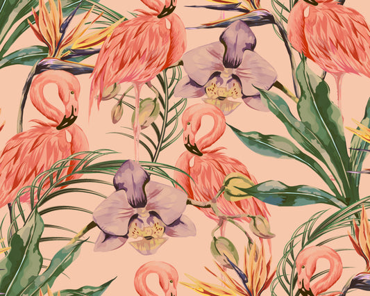 Origin Murals Paradise Flamingo Coral 300cm X 240cm