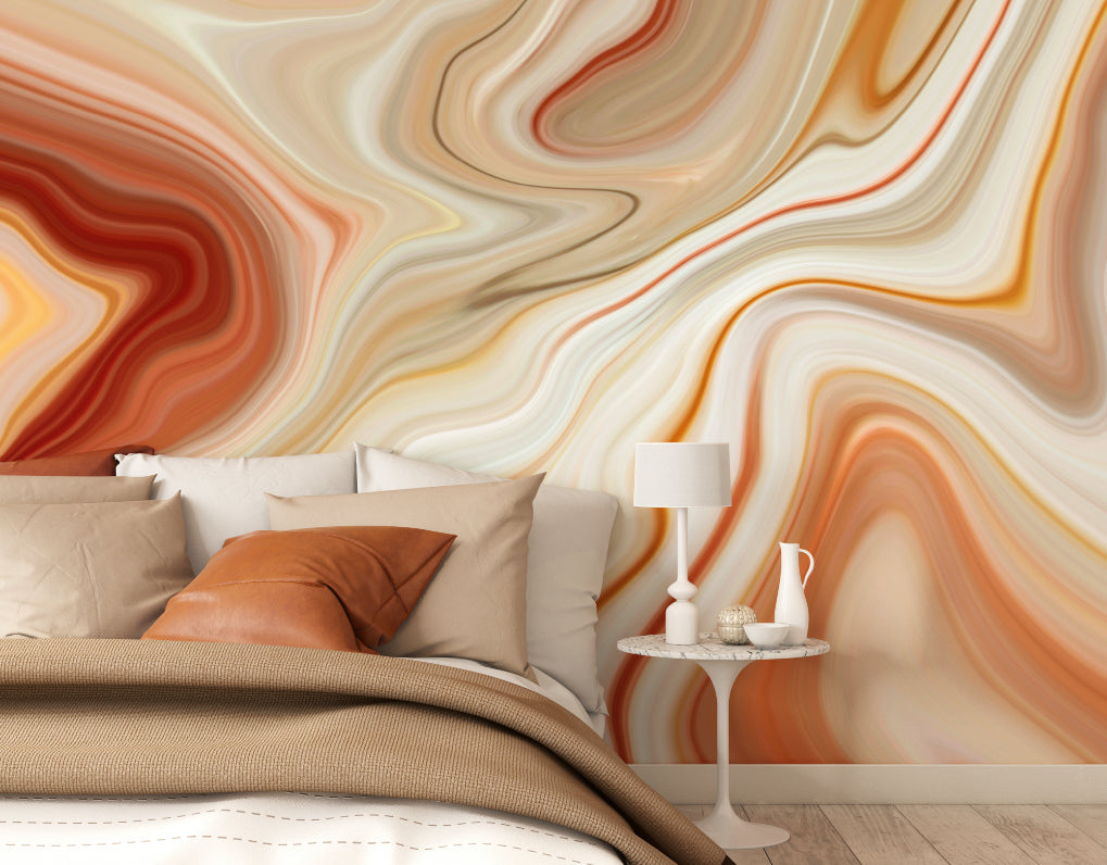 Origin Murals Marbled Ink Cinnamon 300cm X 240cm
