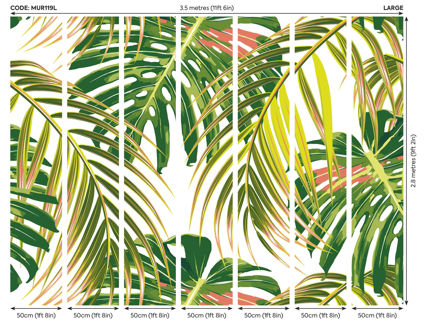 Origin Murals Tropical Leaves Citrus 350cm X 280cm
